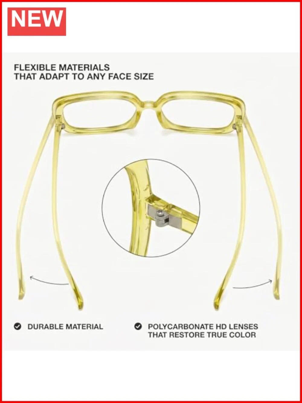 Oversized Retro Blue Light Glasses for Women, Anti-Glare Computer Eyewear